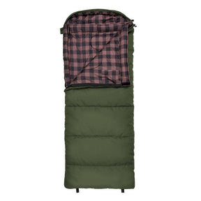 TETON Sports Li'l Bridger 0˚F Canvas Sleeping Bag for Kids Green & Plum