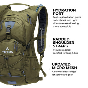 TETON Sports Oasis 18L Hydration Pack with 2L Bladder